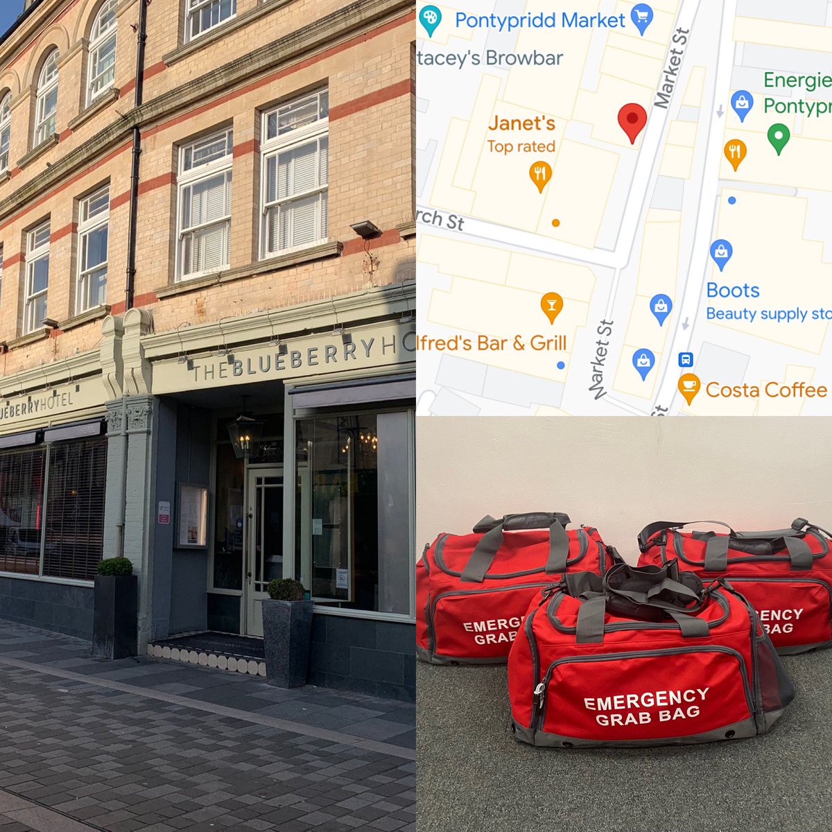 Our 6th grab bag location is The blueberry hotel….. this buisness is in the heart of the town and was a no brainer as a prime location as this bag can be accessed day and night. Thanks to the owners for their continued support ☺️ @YourPontypridd <a href="/PontyTC/">PTC</a> @swpRCT