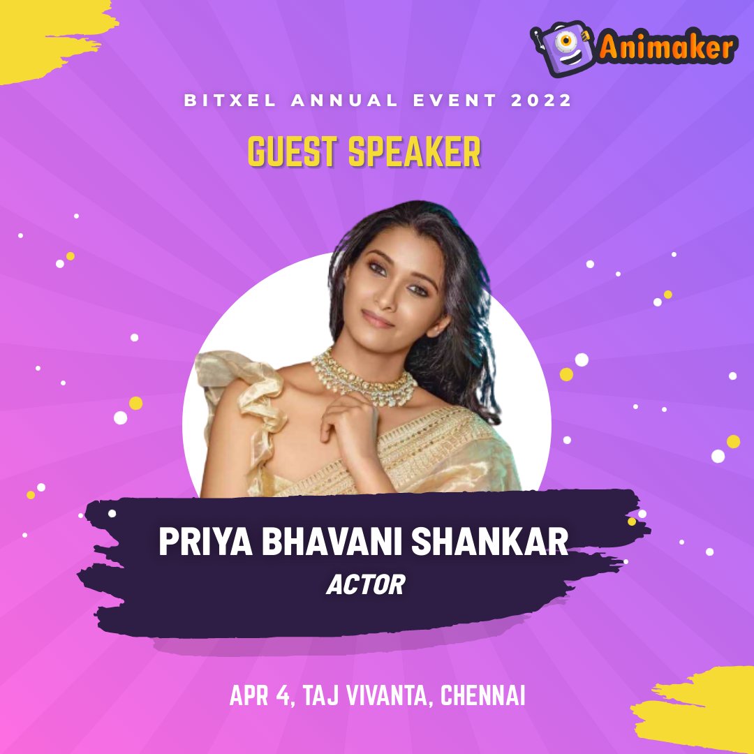 RS_Raghavan's tweet photo. Actor Priya Bhavani Shankar speaking at Animaker Inc.'s Annual conference Bitxel 2022.
#actor #actresses #PBS #Priyabhavanishankar #animaker #bitxel https://t.co/bOOF8d82TG