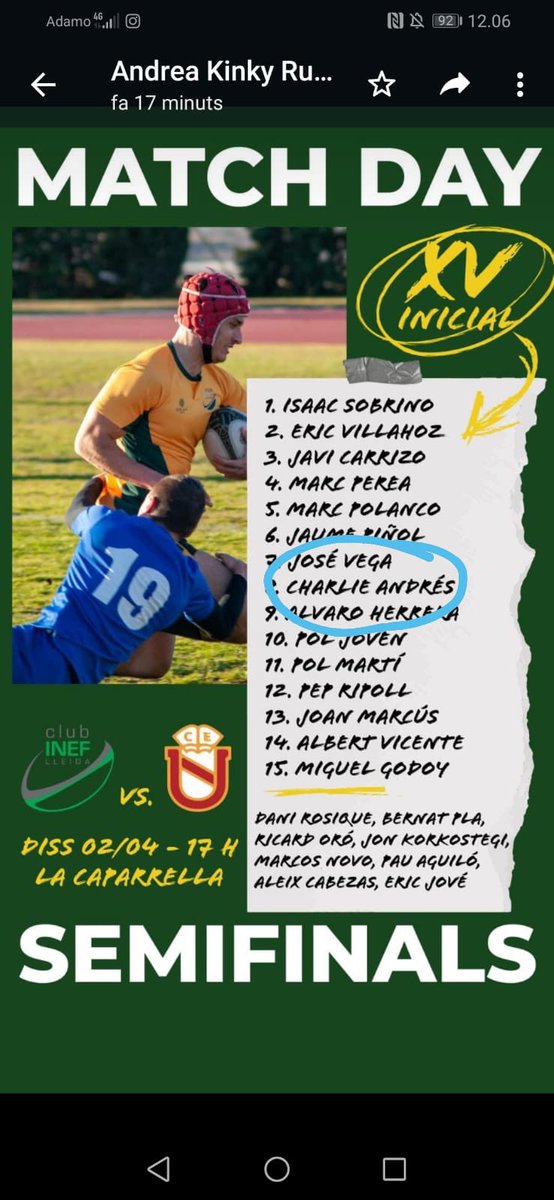 InefLleidaRugby's tweet image. Match day! 💪🏻💪🏻🏉🏉! Som-hi!!