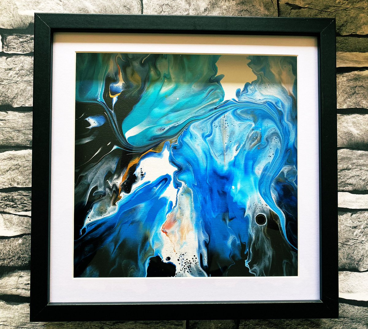 Blues &amp; greens. A couple of pieces I’ve worked on this week. #acrylicpainting #acrylic #fluidart #handmade #art #UKGiftAM #UKGiftHour