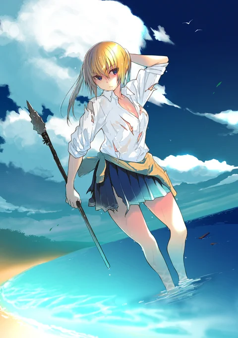 🏝️「ソウナンですか?」⑩巻4/6発売です!🌸これは連載1回目の時のカラー🌸ほまれちゃん、わりとツンツンしてますね 