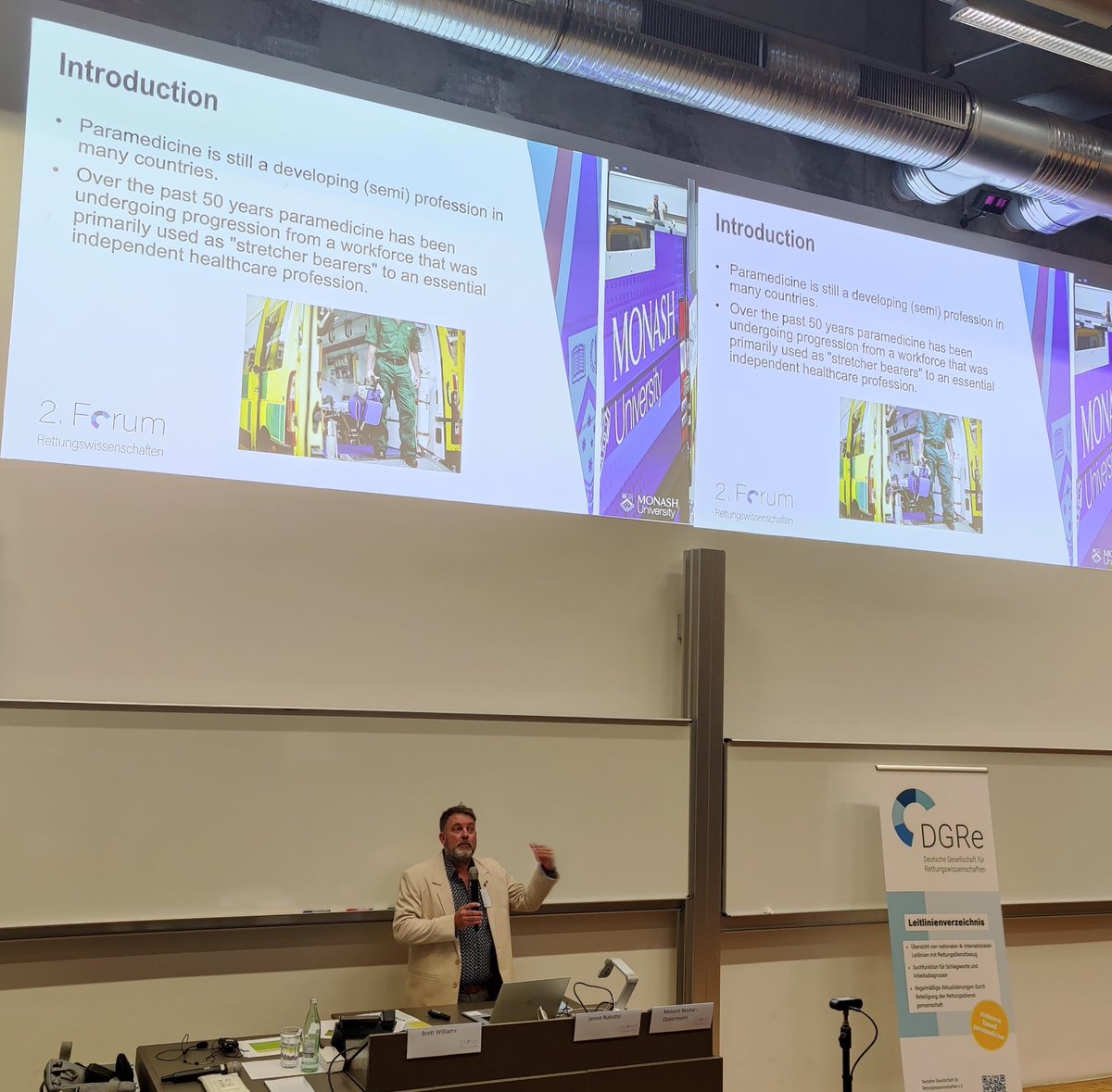 Great lectures from Prof. Brett Williams from  <a href="/monash_para/">Paramedicine Monash University</a> <a href="/MonashUni/">Monash University</a> at 2. Forum Rescue Science <a href="/dgre_org/">Deutsche Gesellschaft für Rettungswissenschaften</a> in Würzburg. 

Advancing the Profession and Science in #ems #paramedicine #paramedic #science