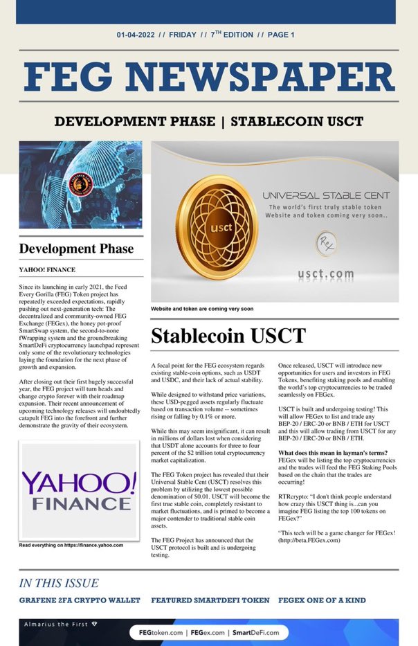 🚨The USCT is Coming🚨

This is the real start of the revolutionary #DeFi movement 🤝

This will make #FEGex &amp; #FEG reach the next stage 🤝

We do this together 🤝

#blockchain #disruption #decentralized #NFT #multichain #DEX #DAO #web3