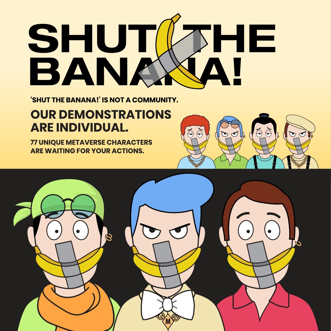 Shutthebanana! 
<a href="/opensea/">OpenSea</a> 

opensea.io/collection/shu…

#opensea #OpenSeaNFT #OpenSeaCollection #NFT #NFTs #NFTCollection