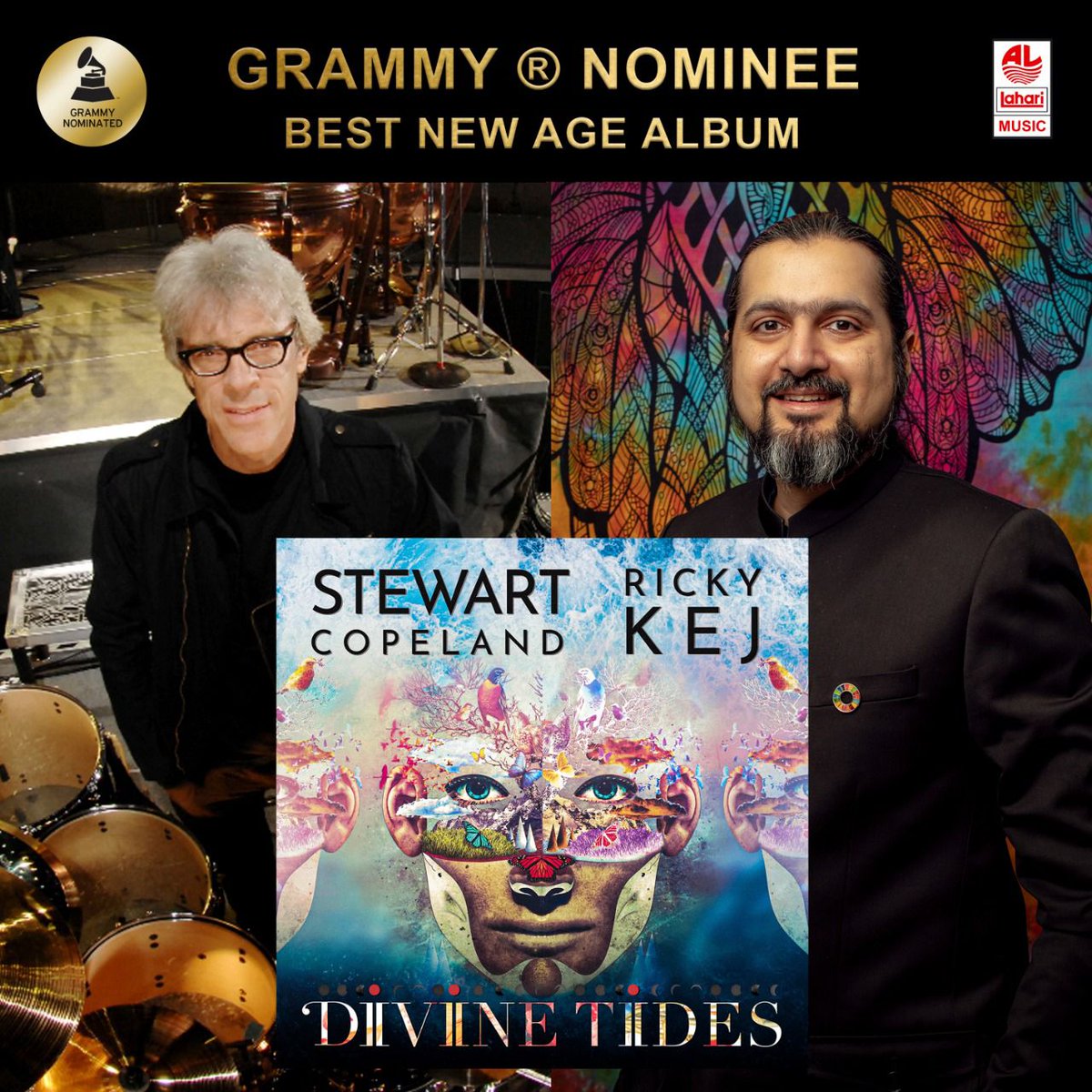 PUTTING INDIA ON THE GLOBAL MAP: MAKING INDIA PROUD... #RickyKej, #StewartCopeland and #LahariMusic secure a #Grammy nomination for their album #DivineTides. #GrammyAwards2022