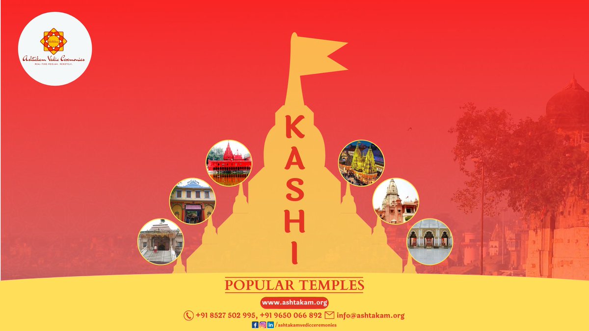 Popular Temples In Kashi

#ashtakamvaranasi #varanasi #kashionline #onlinepuja #ashtakamvedicceremonies #bookonlinepuja #onlinepooja #hindu #hindumythology #innovationmotive #india #ancientindia #bhakti #pooja #spiritual #OnlinePoojan #Rudrbhishek