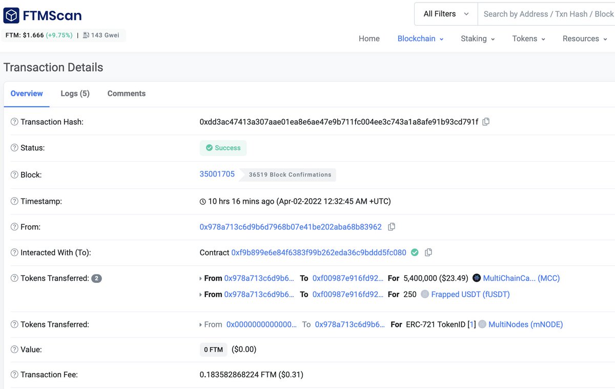 MulChainCapital's tweet image. Multi-Chain Capital - #MultiNodes on Fantom Update:
* Low Transaction Costs on Fantom Mean Minting a #MultiNode only costs $0.31 in $FTM TX fees (~230X Cheaper vs $ETH).
* Coming Soon - Secondary NFT Trading Market on @paint_swap