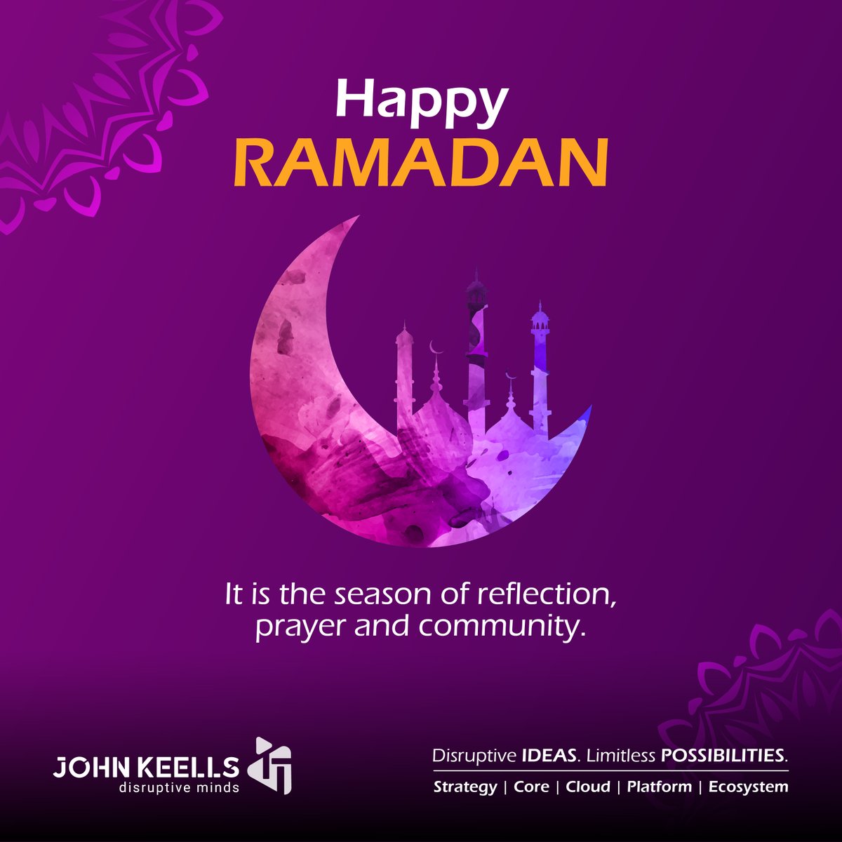 johnkeellsit's tweet photo. It's a month of Patience, Sympathy, humanity, love, forgiveness, kindness, and remembrance of goodness.

Wishes to all from the John Keells IT family.
#ramadan #greetings https://t.co/P8WIPw0p09