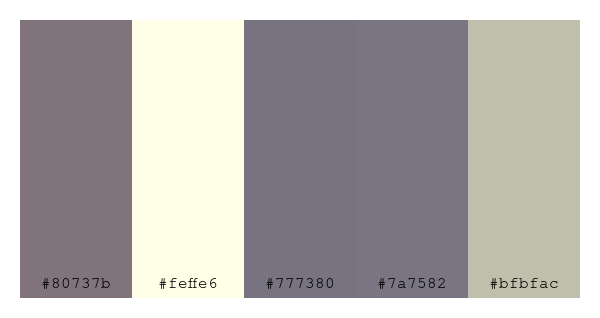 ColPaletteBot's tweet photo. Beep beep, here's a pretty color palette for you!
color-scheme.js parameters used:
- hue: 123
- variation: pale
- colors: #80737b, #feffe6, #777380, #7a7582, #bfbfac
Have a lovely day!
#twitterbot #colorpalette #colors #palette #prettycolors https://t.co/coGdB8LHxR