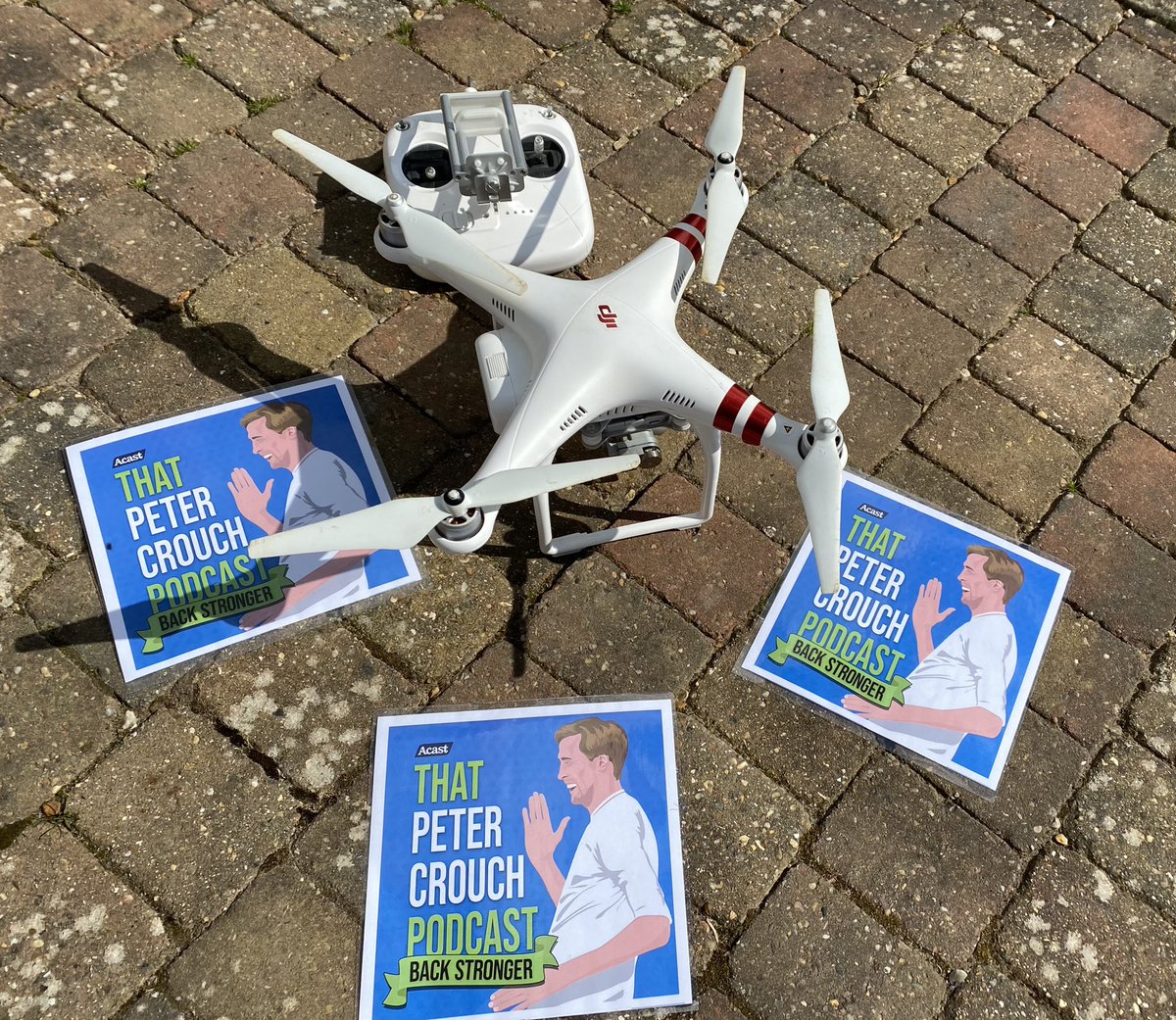 WozzaRiches's tweet photo. Getting ready to unleash the drone again to help promote the new That Peter Crouch Podcast coming out on April 13th 💪💪watch this space @PeterCrouchPod @Gcottam @petercrouch @Chris_Stark https://t.co/JlrsgW97Up