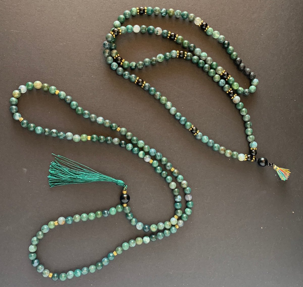 Green Moss Agate Malas
 #etsy #greenmossagate #birthdaygift #handcrafted #malanecklacebeads #meditation #malabeads 

etsy.me/3DzHHdt