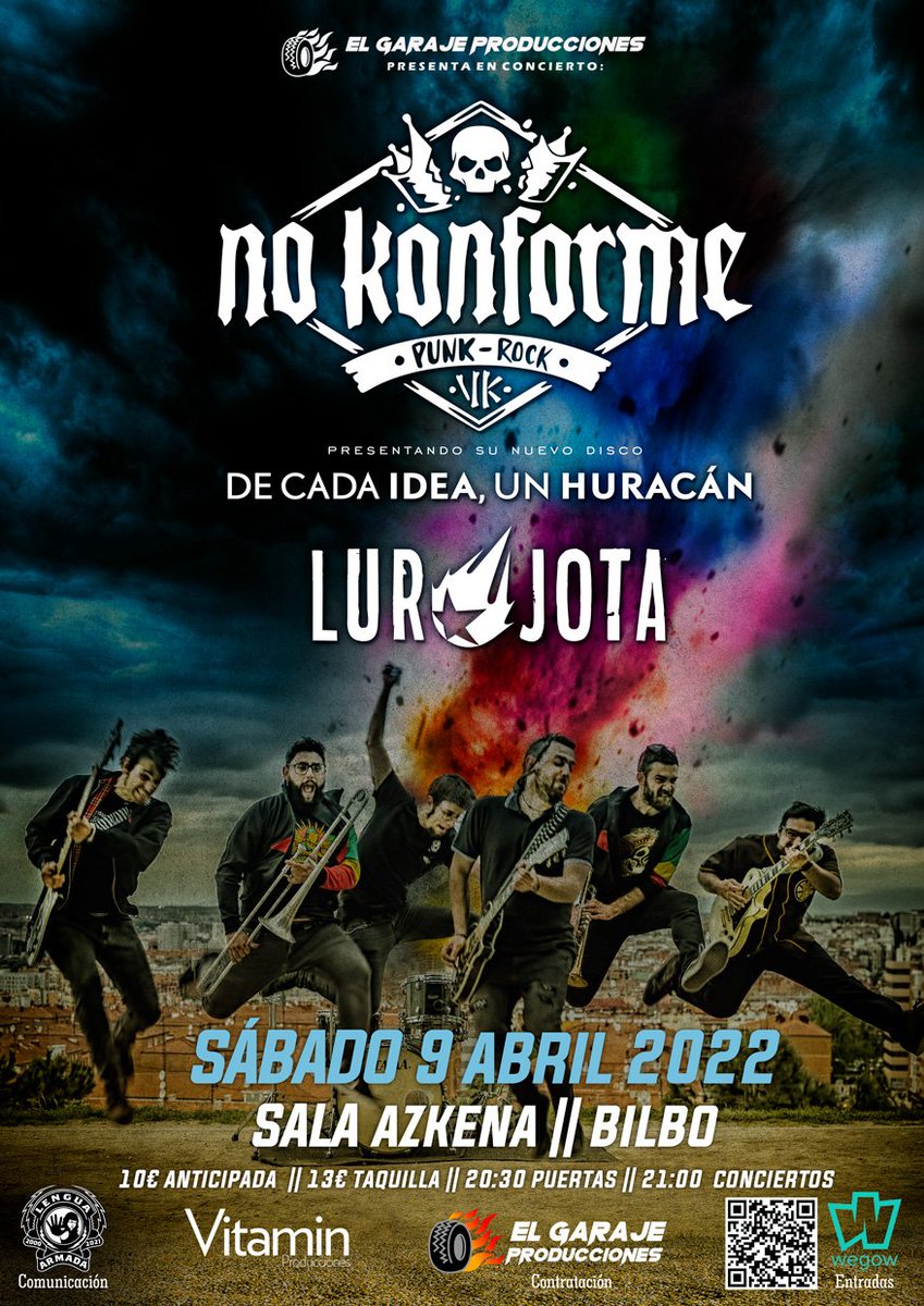 VitaminProdus's tweet photo. 🔊No Konforme regresan en #Bilbao presentando su nuevo disco "De cada idea, un huracán🌪🌪 el próximo Sábado 8 de Abril Sala Azkena
ℹ Info y entradas https://t.co/kVbAHLHJhF
#nokonforme #conciertos #bizkaia https://t.co/fE5yeSBDiX