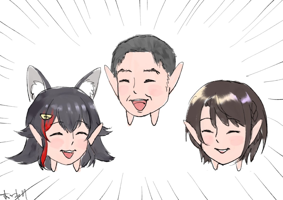 ookami mio ,oozora subaru multiple girls black hair closed eyes wolf ears animal ears red hair 2girls  illustration images