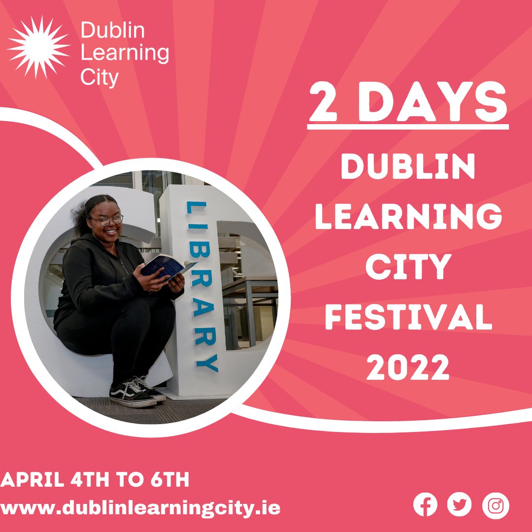 DubLearningCity's tweet photo. 2 more days until the Dublin Learning City Festival! We can't wait to show you all the exciting activities we have in store!
Visit the link in our bio for more information!
#LifeLongLearning, #DLCFestival2022 #Festival #dublinlearning #learningforwork #learningforlife https://t.co/4a2vcJaGw8