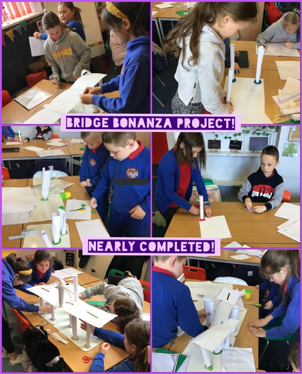 PPS_Eira's tweet photo. Our Bridge Bonanza Project is nearly over, so here are some shots of #DosbarthEira finalising their bridges before testing their strength next week! πͺ Will they be strong enough to hold a set of weights? Will they collapse? Find out next week β¦ π€ @Phip_Primary #phipstem https://t.co/7cbmkFO7Mb