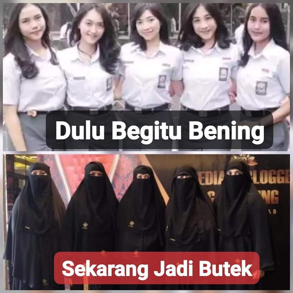 Gisca__'s tweet photo. Seragam sekolah sebelum esbeye berkuasa masih bening" 
Setelah Kadrunista dipiara esbeye, di cokok doktrin ngarabisasi jadi Butek 🤣

Memory Putih Abu Abu ! https://t.co/nvQHvbq72M