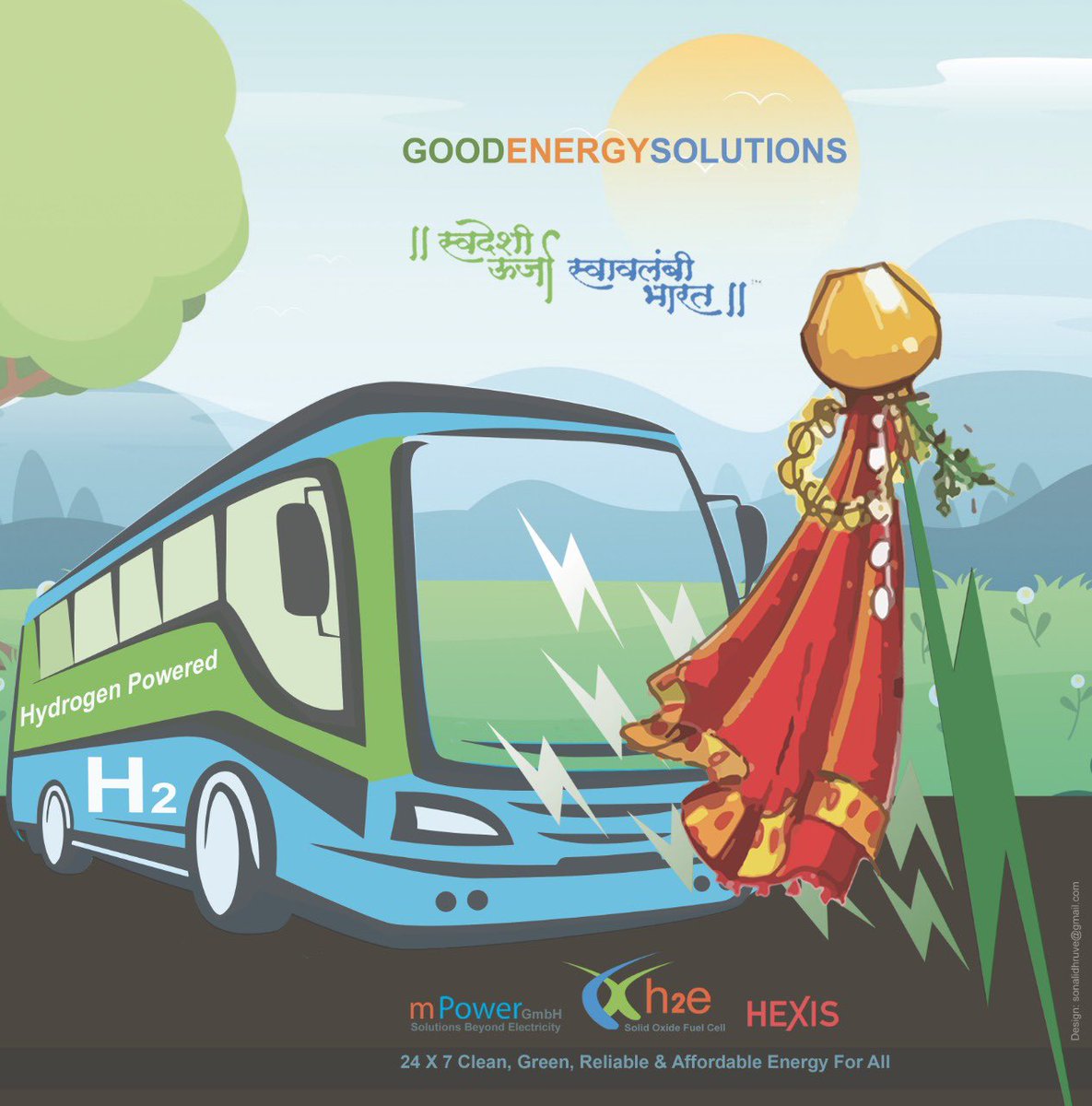 h2eSid's tweet photo. Welcoming the New Dawn, The New Year with a Renewed commitment to #NetZero, driving in #GreenEnergy from Farm to Fork & From Well to Wheel.
On this Auspicious occasion of Gudi Padwa excited to announce the start of our Green Hydrogen Bus #ClimateResponsibilityNOW https://t.co/IYvd4wax8c