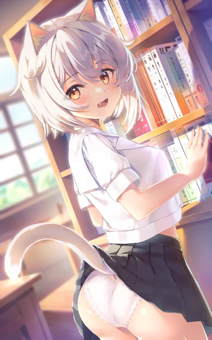オリキャラ描いた〜!!
猫の子が、自然に尻尾が上がっちゃってパンツ見えちゃうのすこ‥ 