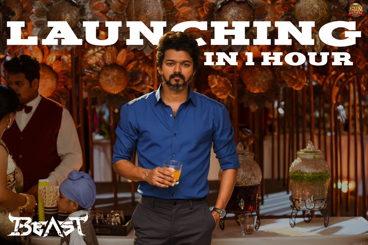 behindwoods's tweet photo. Less than 1 hour to go🔥🔥

 #BeastTrailer 

@actorvijay @Nelsondilpkumar @sunpictures @anirudhofficial @hegdepooja @selvaraghavan @manojdft @Nirmalcuts @anbariv @UFOMoviez @RIAZtheboss

#PLF #BeastModeON 
#Beast #BeastTrailerDay https://t.co/tN6Pgi3sTS