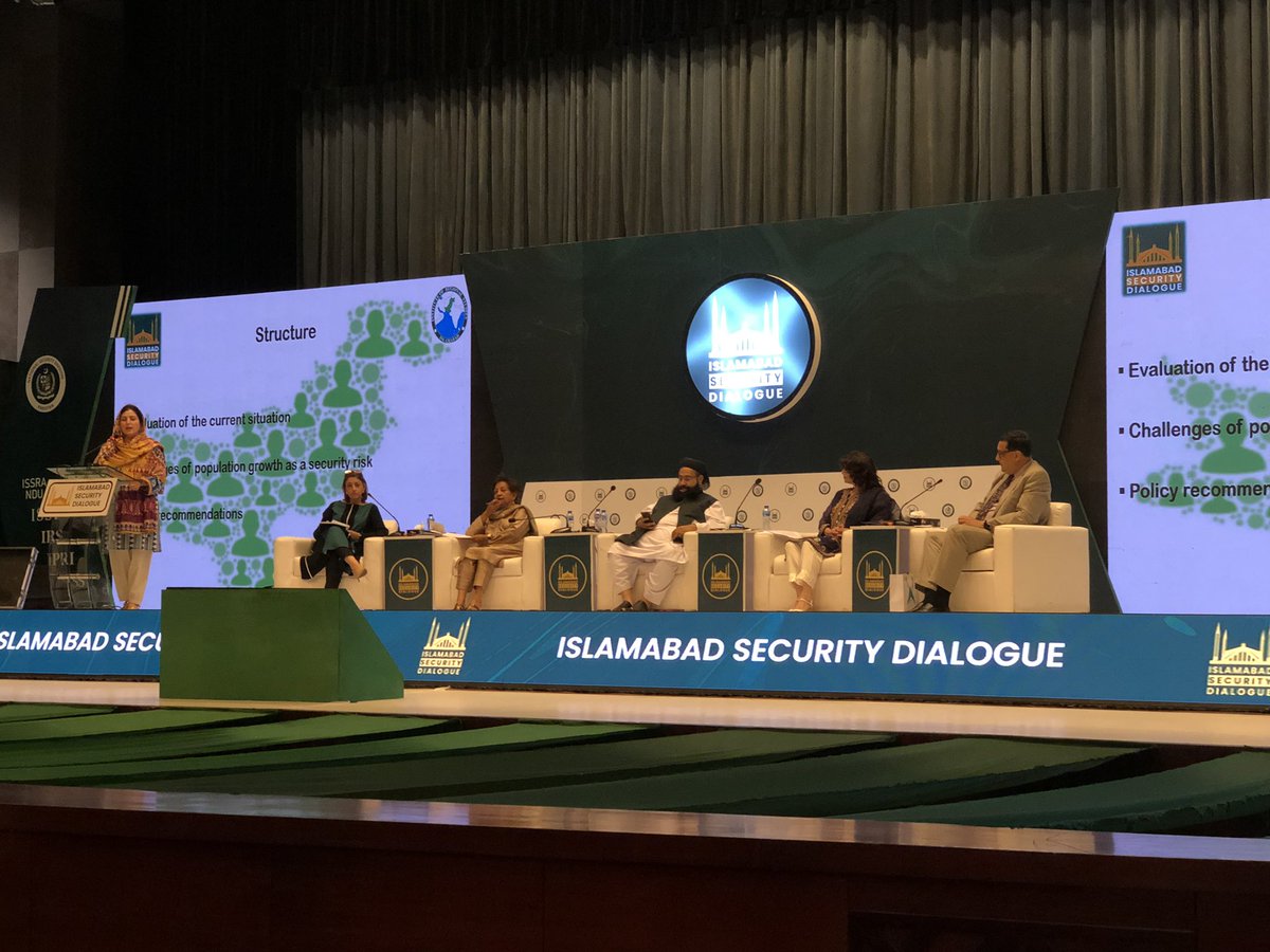 IRSIslamabad's tweet photo. Ms. Nabila Jaffer from the Institute of Regional Studies presenting the theme “Population” at @IsbDialogue Session VII: Towards Citizen Centric National Security.

#ISD2022 https://t.co/0oyfcJCHw9