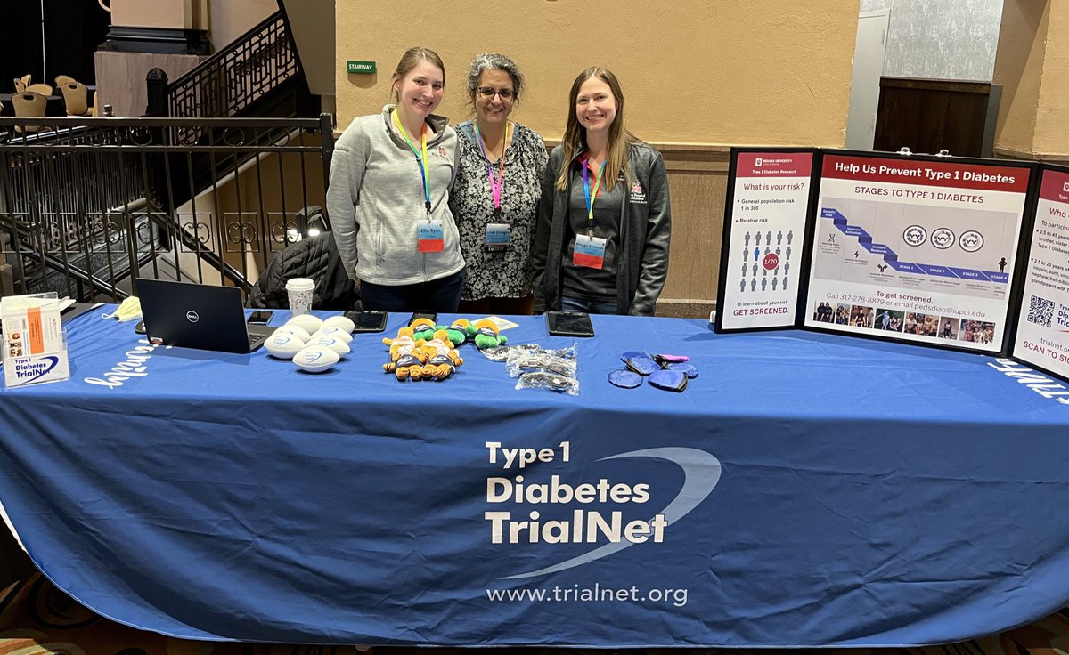 T1DIndy's tweet photo. Representing @T1D_TrialNet at the #FFLIndy2022 @cwdiabetes meeting! #T1D #typenone @IUSweetTweets @RileyChildrens https://t.co/2wEZjEfUXX