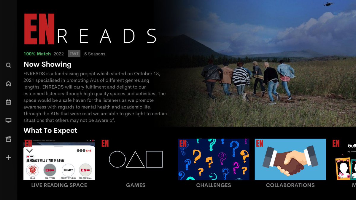 Hi, this is <a href="/EN_READS/">#EN_READS</a>! This account is dedicated to help ENHYPHEN AU’s.

We also accept request to do a LIVE Reading of your favorite story. Donations of yours will be given to STREAMING TEAMS to help the Digitals of our beloved group <a href="/ENHYPEN_members/">ENHYPEN</a>.

Rt and like to spread!