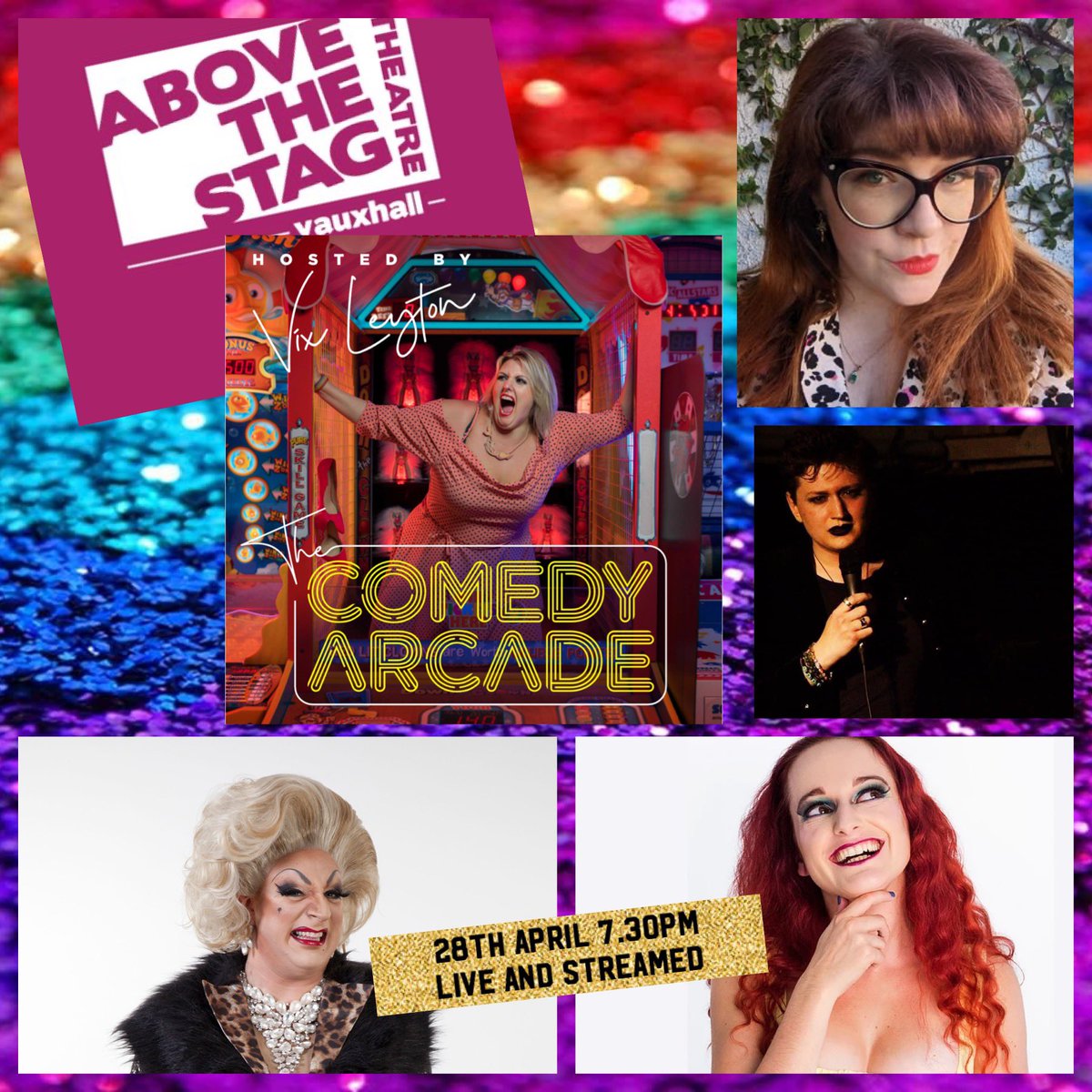 comedy_arcade's tweet photo. Absolutely delighted to announce the line up for our debut live show at @abovethestag and, if you canโt get there, we will be coming to you. You can only bloody stream it into your house! #accessiblecomedy for the win https://t.co/O9TbO0g3Er https://t.co/SW8g5Vj6tx