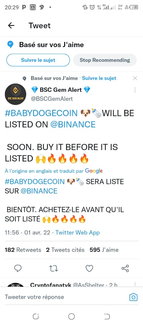 palakinasse1's tweet photo. L'avenir n'appartient pas à ceux qui se réveillent tôt le matin, elle appartient plutôt à ceux qui se réveillent tôt dans la vie.
#buy babydoge and hold https://t.co/YMRAWTIah3