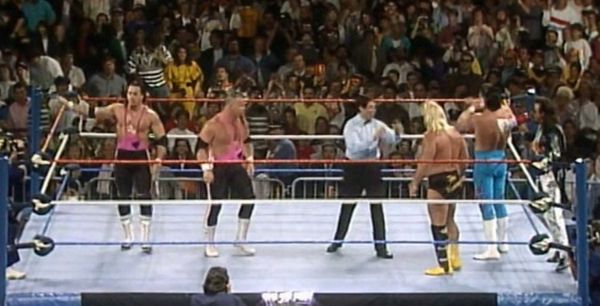 andrewnicol111's tweet photo. THE HART FOUNDATION vs GREG 'THE HAMMER' VALENTINE/THE HONKY TONK MAN. The Hart Foundation win the match. Hart Foundation 20 points, Valentine/Honky -10 points #wwe #wwf #wrestling #wrestlemania #thehartfoundation #brethart #jimneidhart #gregthehammervalentine #thehonkytonkman https://t.co/AGID9cFD9a