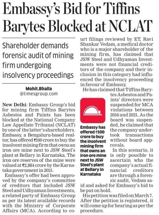 FcrpIndia's tweet photo. Yet another company under IBC being sold for a song by CoC?

#ibc #ibccode #CoC #Companyresolution #nclat #companylaw https://t.co/pFaAAwIZPe