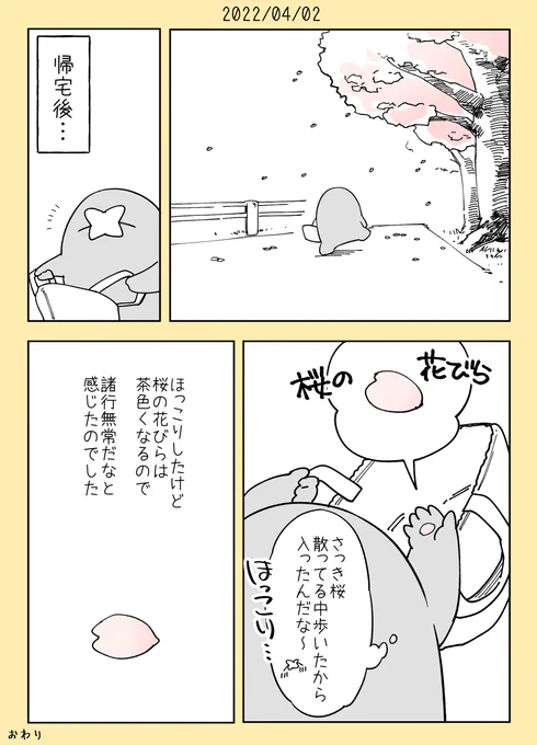 🌸
満開からの下り坂の桜も趣があるな～とかんじる日本人 