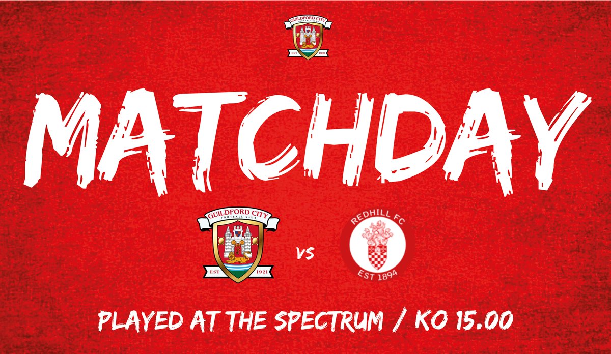 guildfordcityfc's tweet photo. MATCHDAY | Today we host Redhill at the Spectrum! Come down and support the #Sweeney 🔴⚪️ https://t.co/CS91VSdvDu