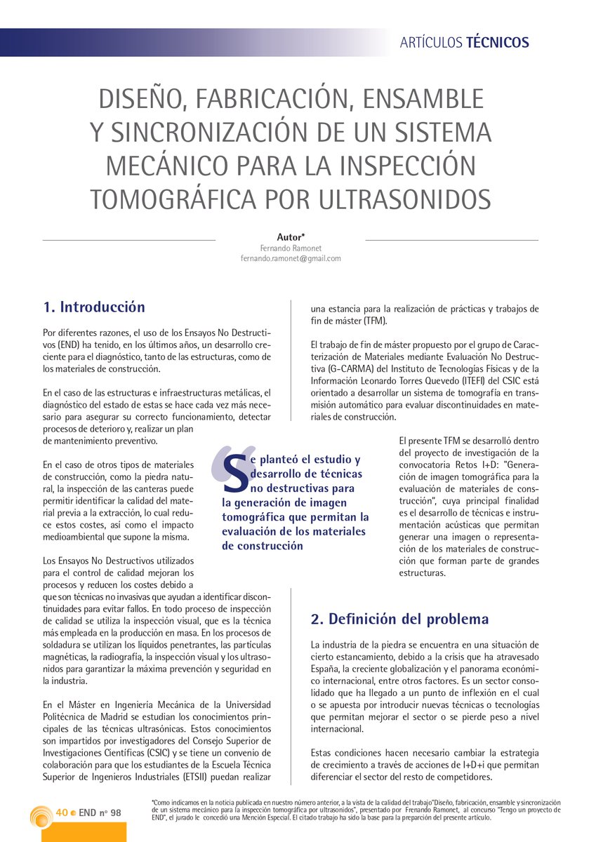 BFramonet's tweet photo. I published a Technical Article about the work done in my Master's Thesis in the 98th Edition of the #AEND Maganizine. Link: https://t.co/z6t3HBiaYS https://t.co/x7f4Ph19rD