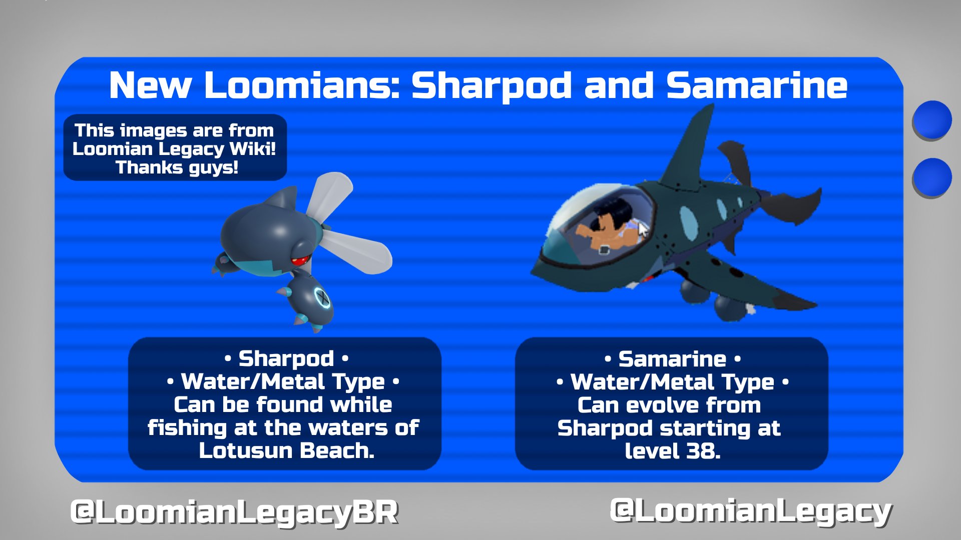 Loomian Legacy on X: 🦈🚁 Sharpod 🦈✈️ Sumarine  /  X