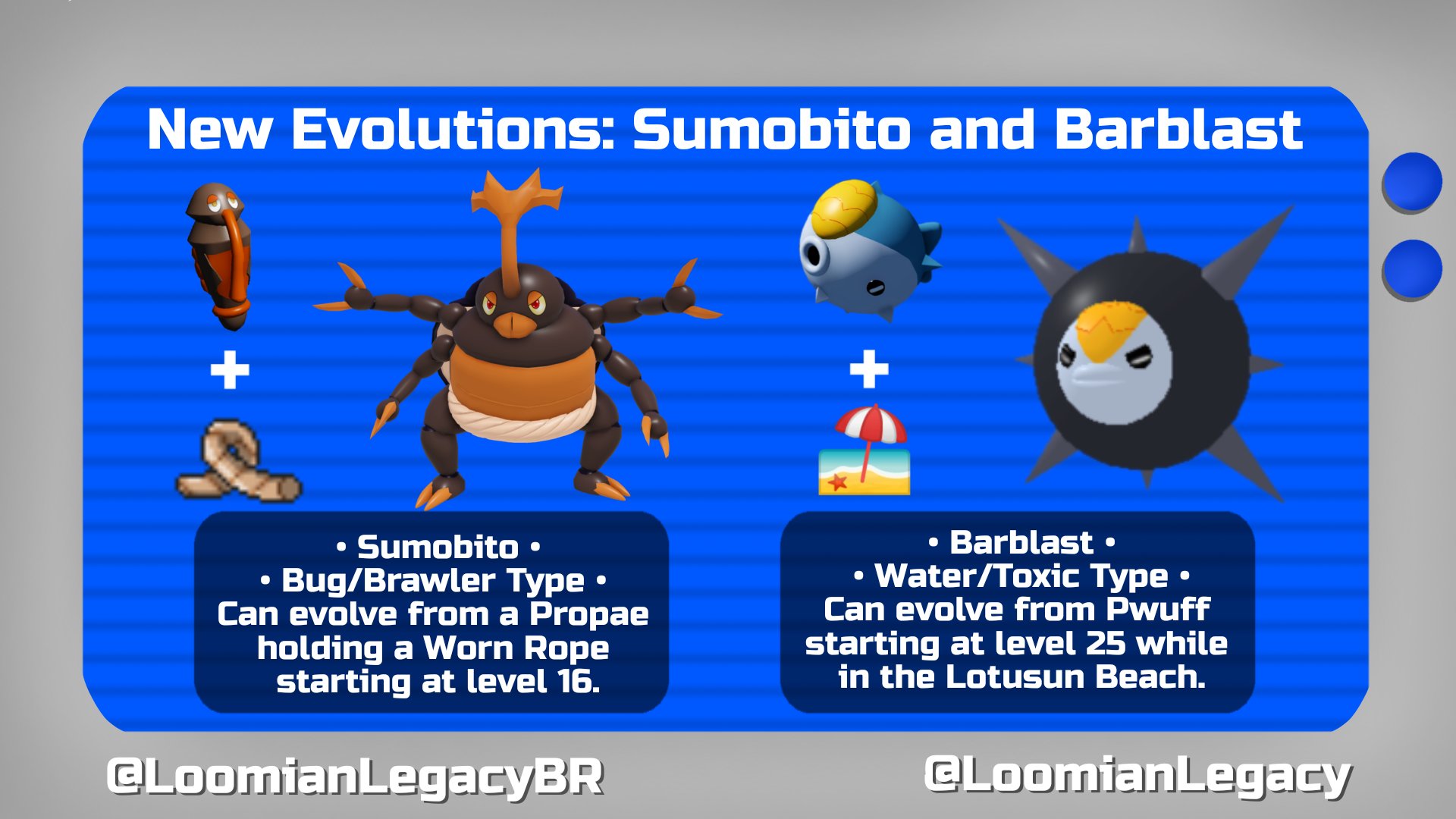 Loomian Legacy on X: 🪲🪢 Sumobito 🐡📌 Barblast   / X