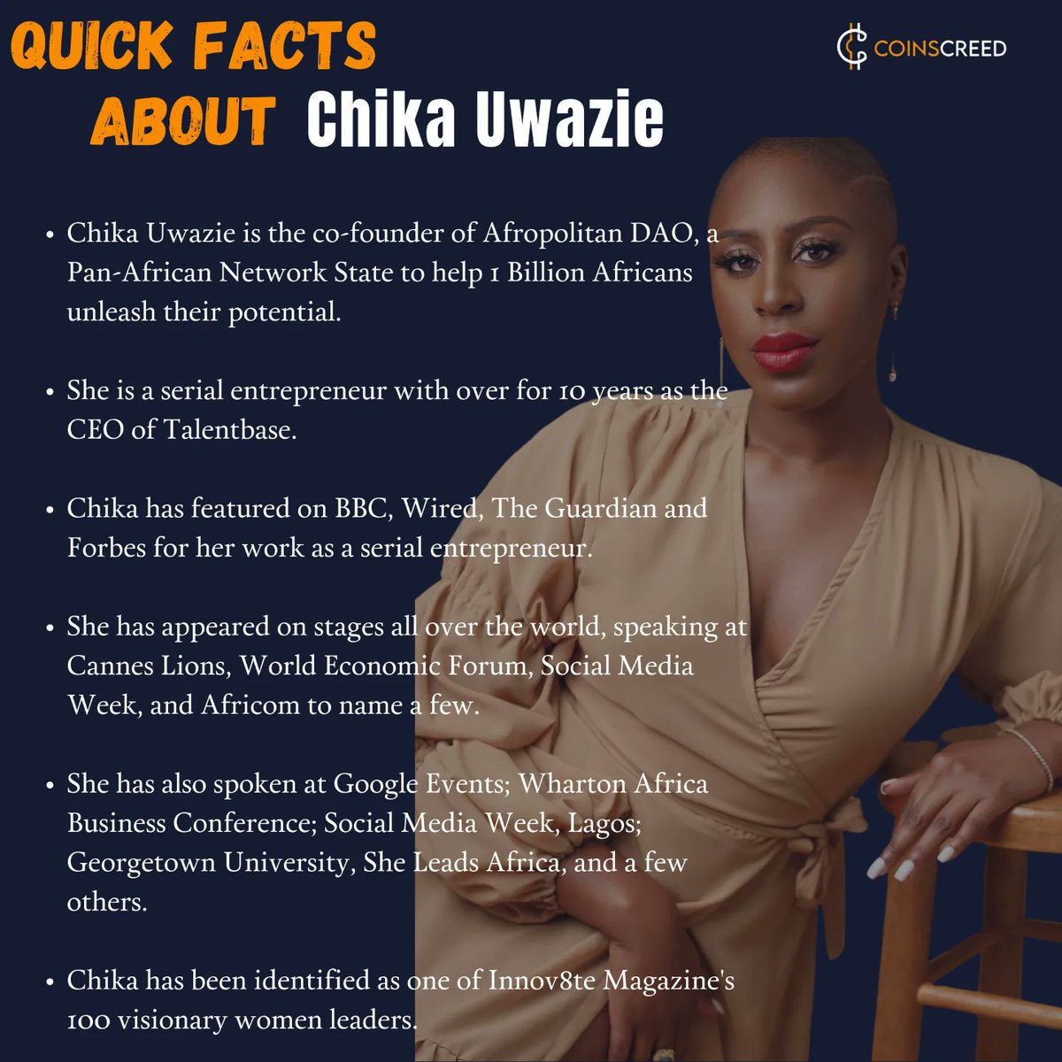 coinscreed's tweet image. Less than 6 hours to go before our crypto sessions with Chika Uwazie (@ChikaUwazie) and Peace Ojemeh (@Peace_Ojemeh)

Where will you be at 8pm (WAT)? 

Set a reminder at bit.ly/coinscreed 

#womenincryto #womeninweb3 #womeninnft #womeninbusiness #womenintech #womeninstem