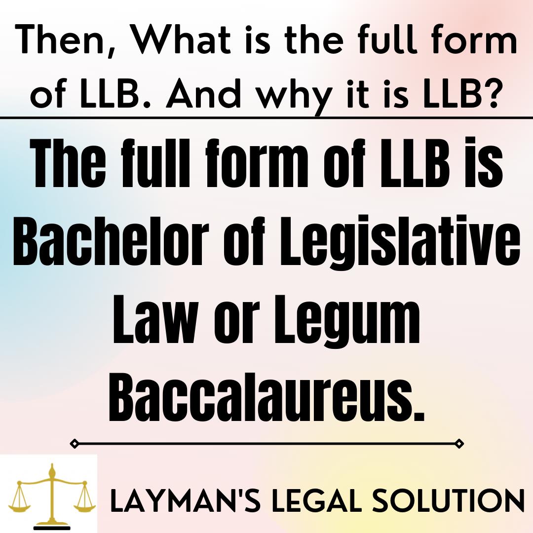 4legalsolution's tweet photo. Full form of LLB is Bachelor of Legislative Law or Legum Baccalaureus. The degree abbreviates to LLB not BL as traditional name of the qualification in Latin, Legum Baccalaureus
#law #lawyer #judge #delhi #lawschool #lawtwitter #lawyerlife #legalupdates #legaladvice https://t.co/OF3GRKtTNe