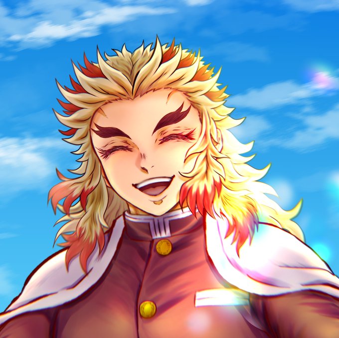 Lilith-ke🔥りりすけさんがTwitterに投稿した煉獄杏寿郎(鬼滅の刃)のイラスト。