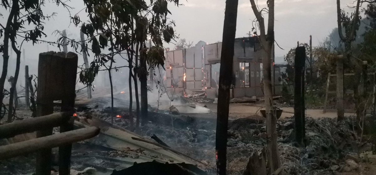 Win2Zae's tweet photo. The Myanmar military terrorists burned down 100 villages in Sagaing region within a month time. More than 200 houses were lost.  
#WhatsHappeningInMyanmar
#RejectMilitaryCoup https://t.co/ONmgOueptq https://t.co/mlUNYV2uk6
