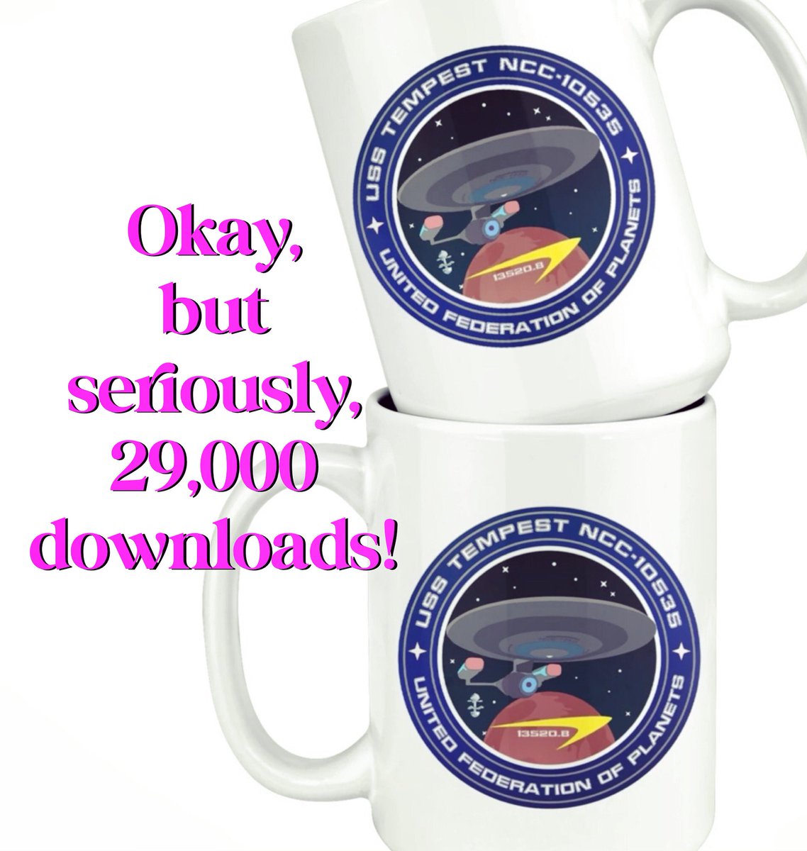 starshiptempest's tweet photo. It seems our #AprilFools joke was actually believable to you somehow and for that, we are so flattered! Someday we’ll make it to 29 million downloads, we hope, but for now? We’re delighted with 29,000! So THANK YOU! #StarshipTempest
#StarshipTempestMerch @homadestudio https://t.co/ZohZAHm3Yz