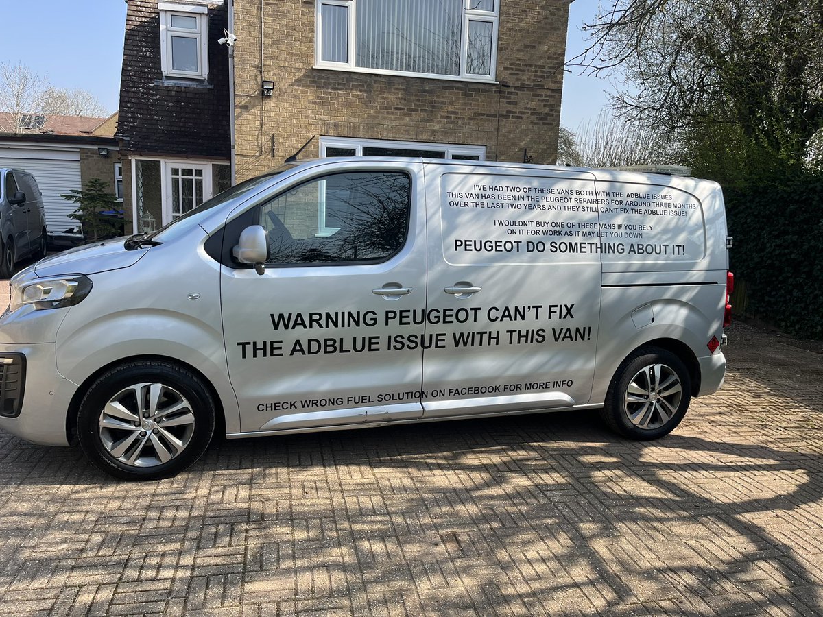 LukecSpurs's tweet photo. @QNTUtilic_LGTBI @StellantisES @BBCWatchdog @TheOfficialJVS @PeugeotUK yet more people with adblue issues!! @Stellantis when are you going to do something about it? I’ll keep driving my van around the uk telling the public about your vehicles with faulty adblue systems!! https://t.co/kgeuwiAgif