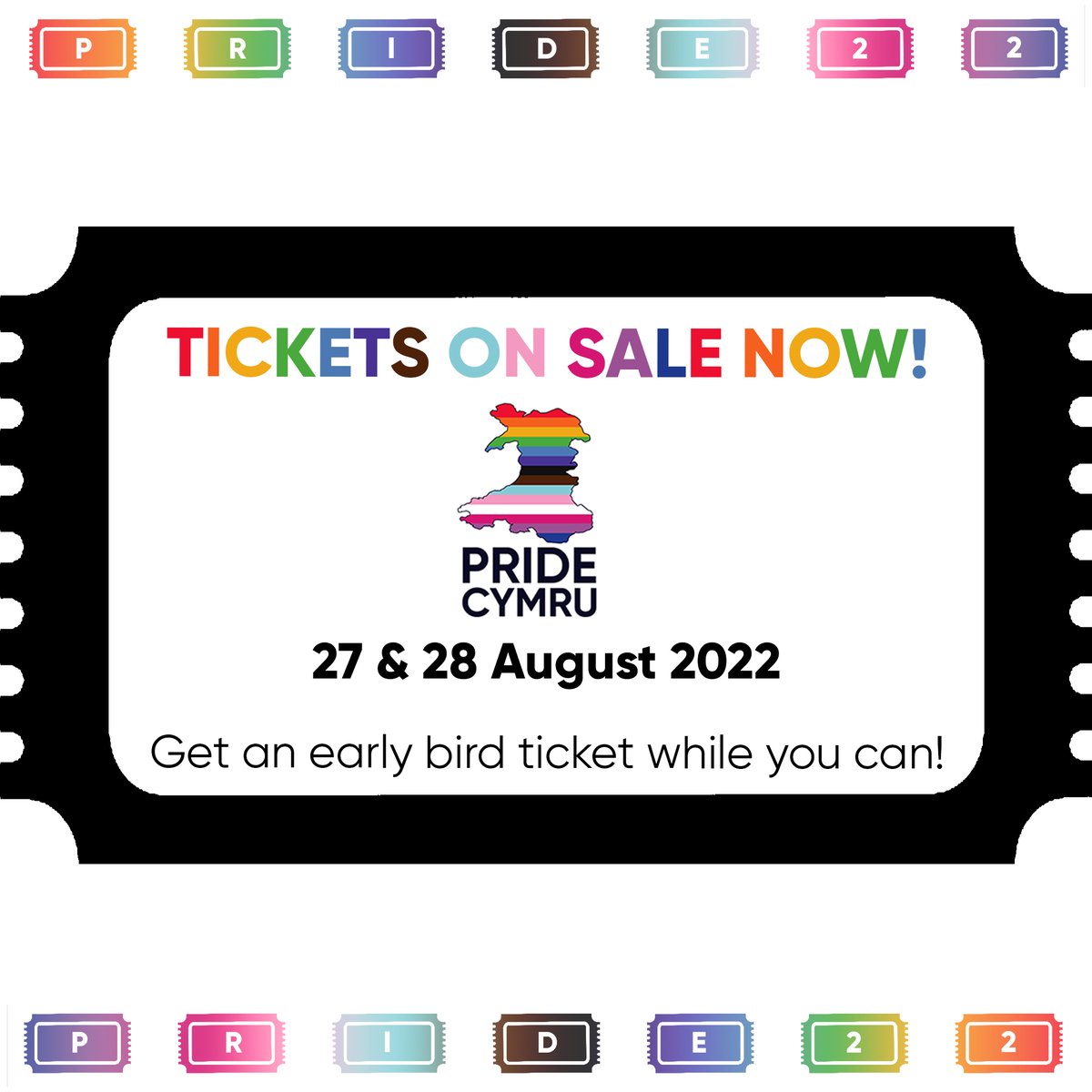 PrideCymru's tweet photo. The moment that you’ve all been waiting for ⭐️ … Early bird tickets are now on sale for #PrideCymru2022 🏳️‍🌈🏳️‍⚧️!

https://t.co/Ucp91og1lq

Mae'r amser wedi cyrraedd ⭐️ … Tocynnau cynnar nawr ar werth ar gyfer #PrideCymru2022 🏳️‍🌈🏳️‍⚧️! https://t.co/7W56ipOV5Z