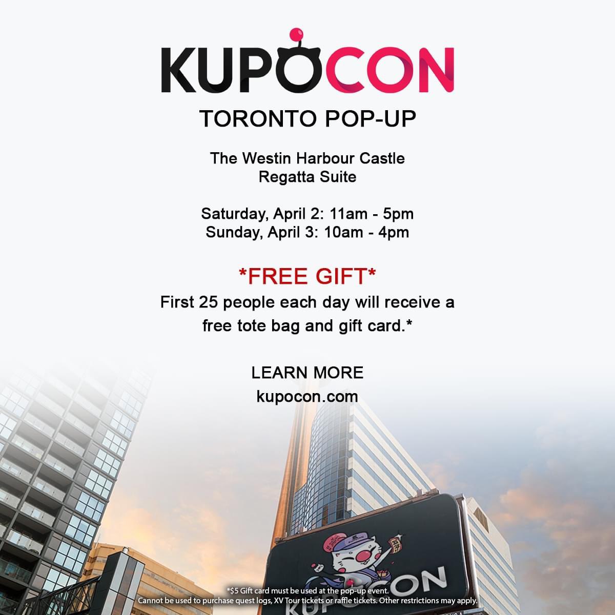 KupoConEN's tweet photo. Hello Toronto! It’s pop-up time! We’re here all weekend. https://t.co/yvFe1JNg7R