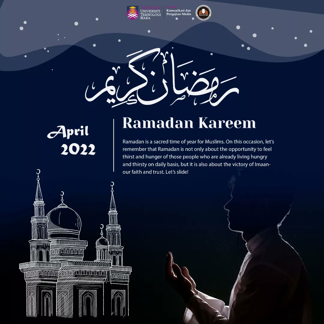 UiTMPublishing's tweet photo. It's that time of the year again! We the members of Publishing club are wishing you happy blessed Ramadan to all Muslims! 🕌 May this month be filled by blessings and serenity for all of us ✨ https://t.co/7nxe7iV4lQ