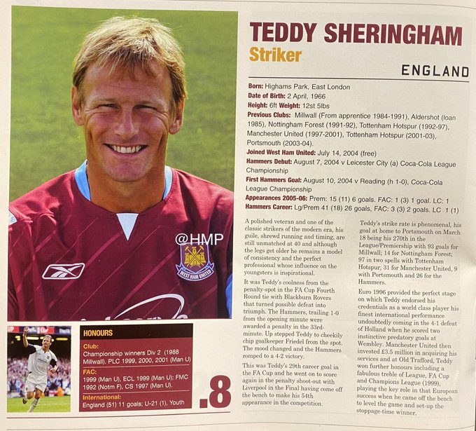 Happy 56th Birthday to Teddy Sheringham, many happy returns,hope you have a great day!         