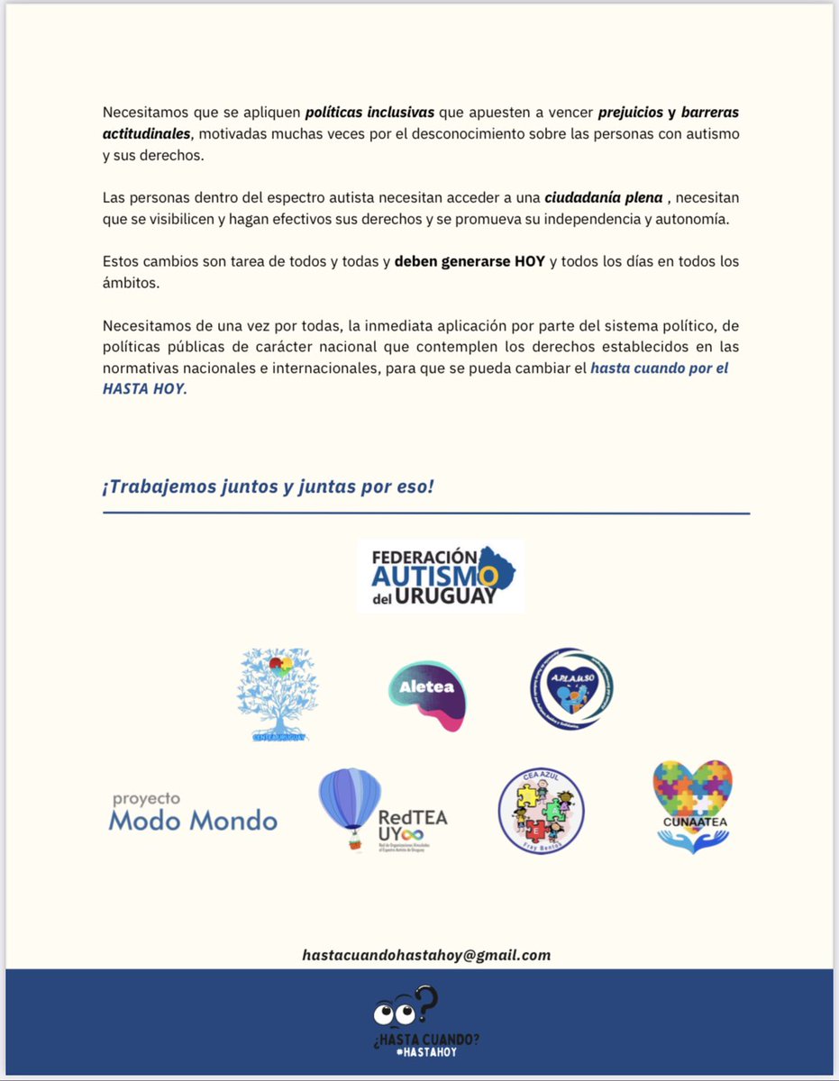 juanceretta's tweet photo. Hace 15 años se designó al 2/4 como día mundial de concientización sobre el autismo. En nuestro país la “inclusión” se ha transformado en un slogan vacío.
Otro años lectivo que se inició sin asistentes. 
La pregunta es ¿hasta cuando? 
Hasta ahora! ✊💙 https://t.co/Od5UjK883e