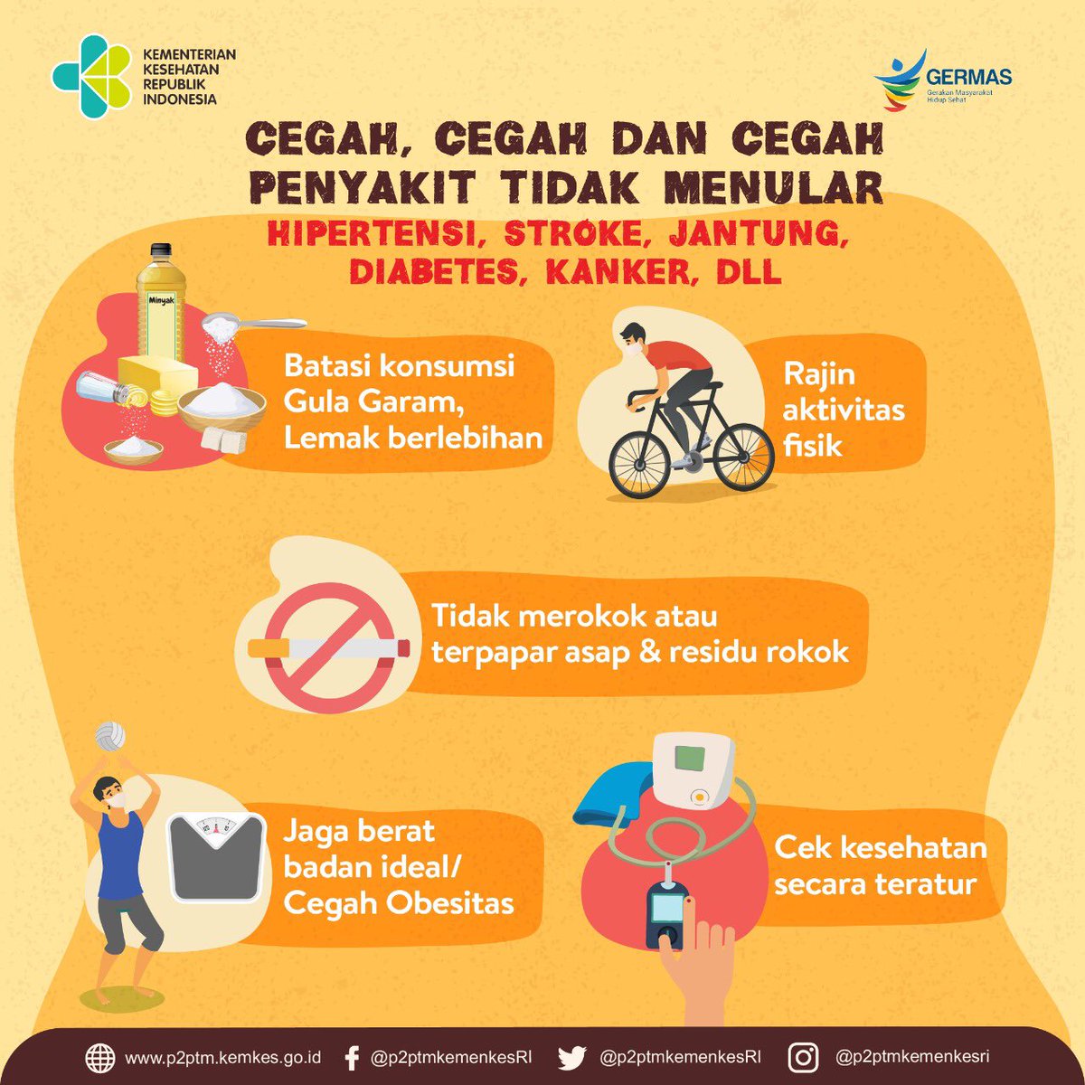 ptm_id's tweet photo. Cegah penyakit tidak menular dengan tips berikut ini.
.
#CERDIK #CegahPTM #DukungGERMAS https://t.co/3SBPNcAiuI