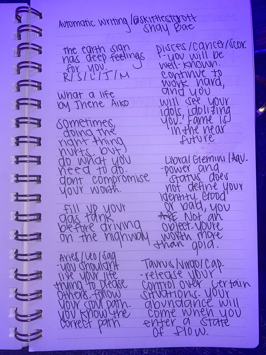 skittlestarott's tweet photo. 🔮✍️Channeled Messages Via Automatic Writing

hi baes! here’s some channeled messages for you guys :) https://t.co/okOxvCeuX7