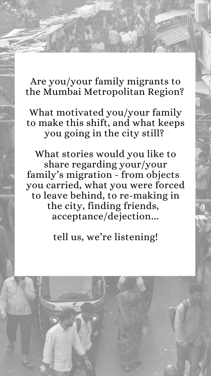 OfficialYUVA's tweet photo. We're excited to introduce you to https://t.co/tZ2WJ2we8j where we will be sharing stories of migration to the Mumbai Metropolitan Region, and learn from each other's journeys and narratives.
Head over to our page, and share your story with us too! 
#migration #ComplexCity https://t.co/mXhiwHRqaC