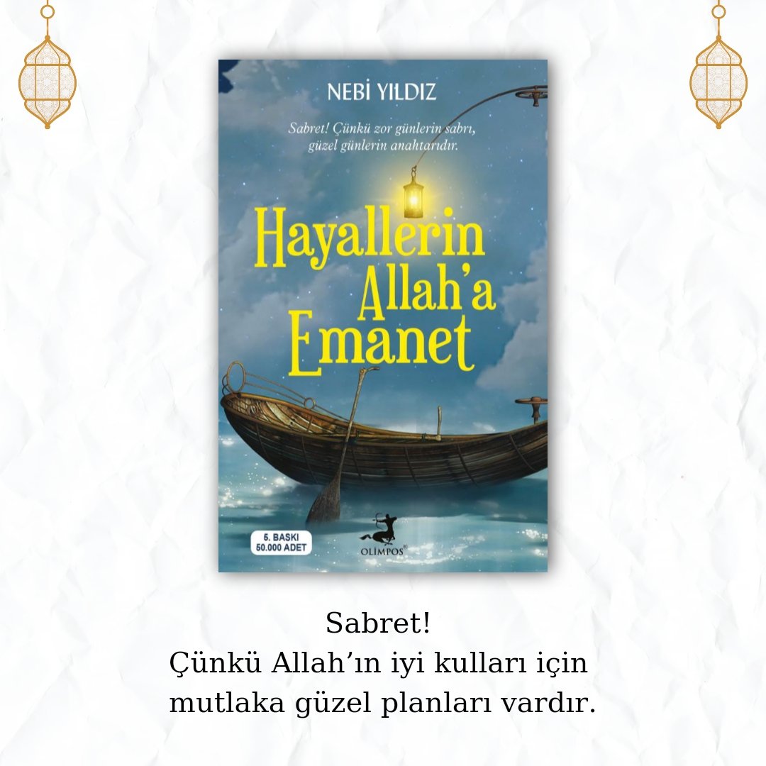 Olimpos Yayınları (@olimposyayin) on Twitter photo Sabret! Çünkü Allah’ın iyi kulları için mutlaka güzel planları vardır.
<a href="/nebiiyildiz/">Nebi YILDIZ</a>
#kitap #hayallerinallahaemanet #alıntı #book #nebiyıldız Sabret! Çünkü Allah’ın iyi kulları için mutlaka güzel planları vardır.
<a href="/nebiiyildiz/">Nebi YILDIZ</a>
#kitap #hayallerinallahaemanet #alıntı #book #nebiyıldız